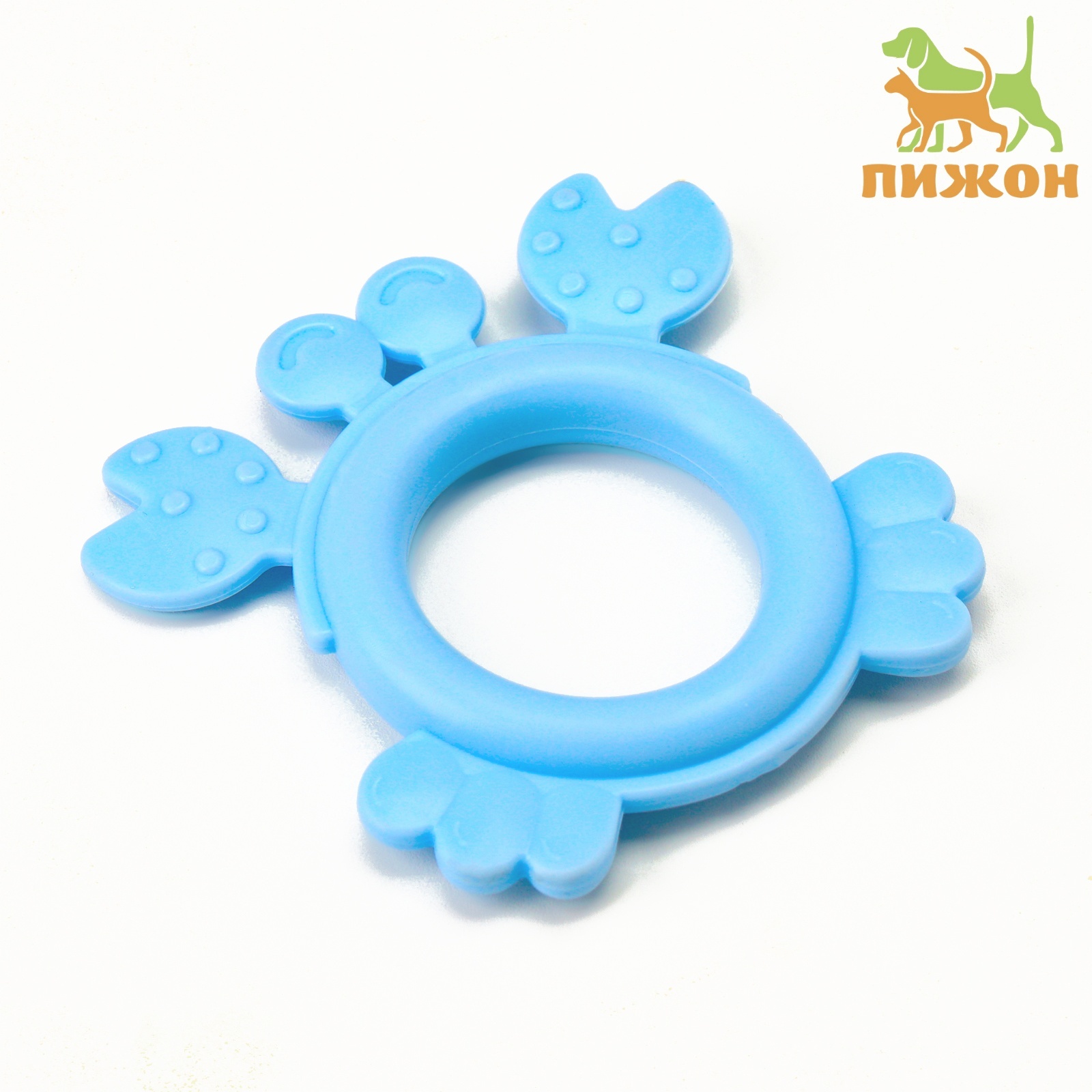 

Игрушка для собак Пижон Краб, голубая, пластик, 8 см, Краб