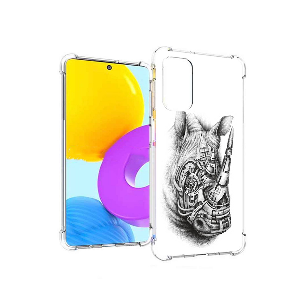 

Чехол MyPads Tocco для Samsung Galaxy M52 5G стальной носорог (PT226932.542.620), Прозрачный, Tocco