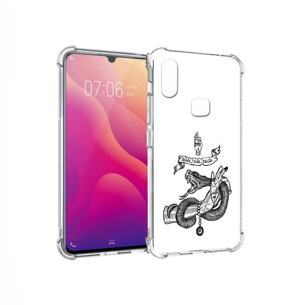 

Чехол MyPads Tocco для Vivo V11i змея на руке рисунок (PT119353.424.366), Прозрачный, Tocco