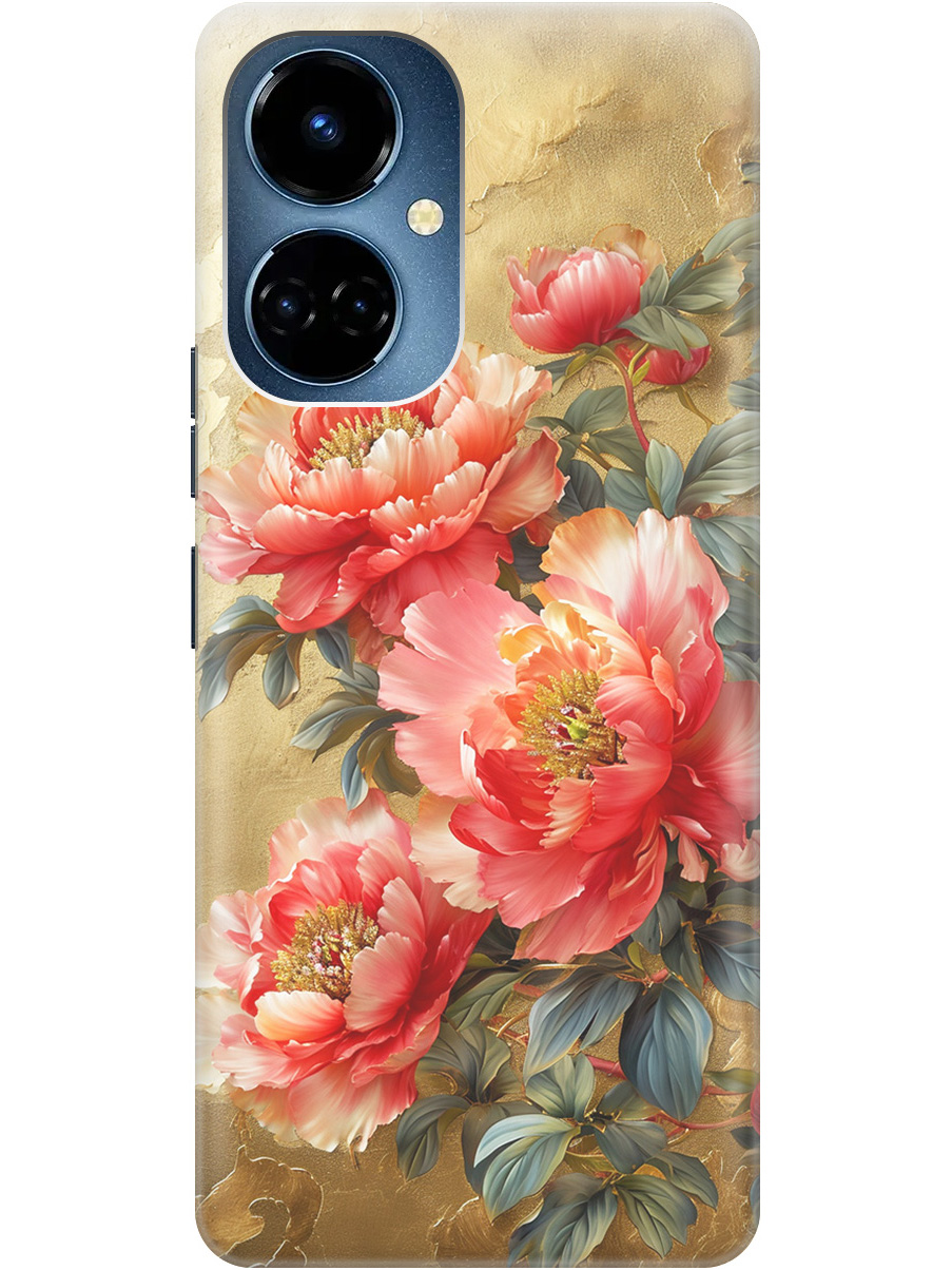 

Силиконовый чехол на Tecno Camon 19 / 19 Pro с принтом "Винтажные пионы", Прозрачный;зеленый;золотистый;красный, 778675823