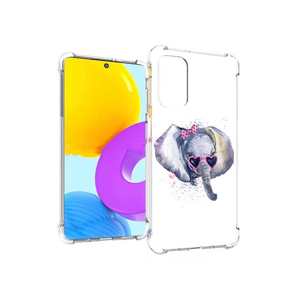 

Чехол MyPads Tocco для Samsung Galaxy M52 5G слоник в очках (PT226932.542.608), Прозрачный, Tocco
