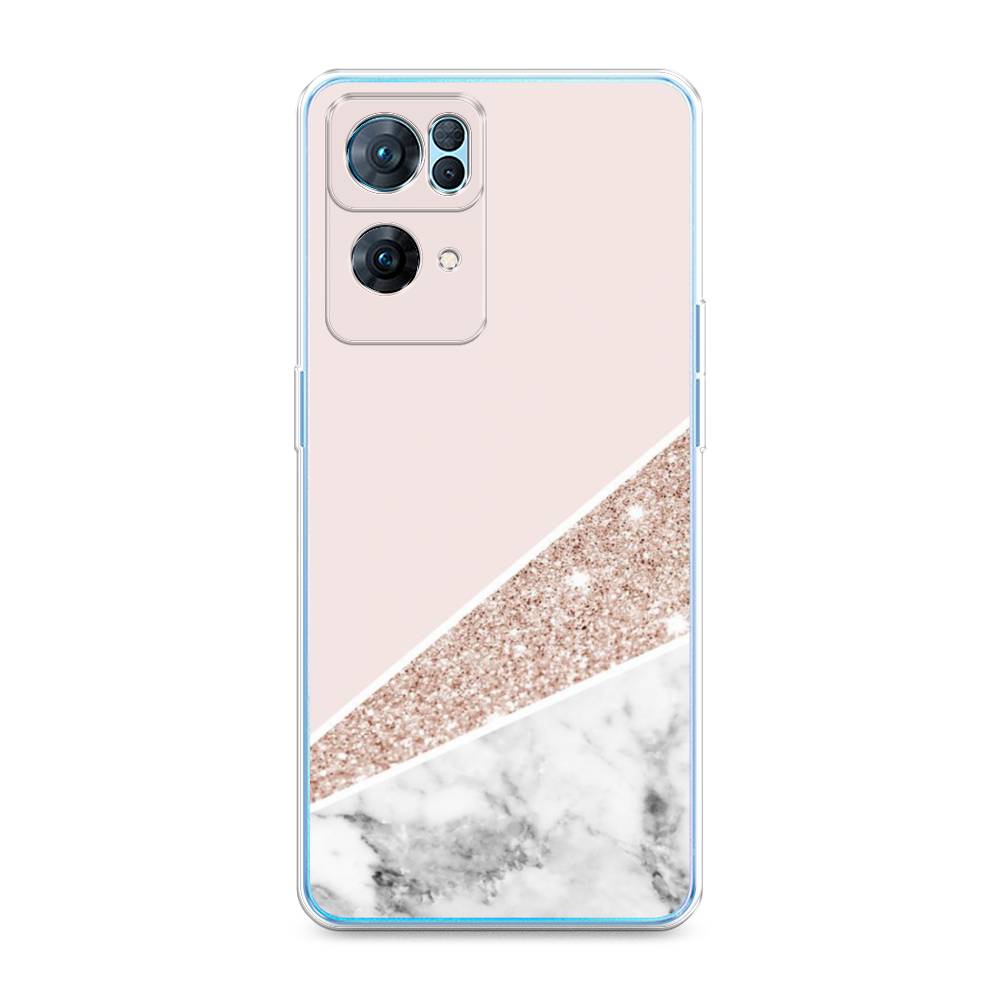 

Чехол на Oppo Reno 7 Pro "Блестящий розовый мрамор", 258250-3