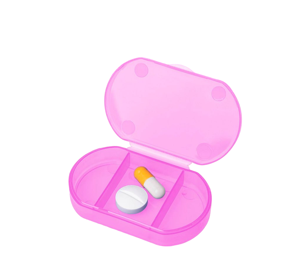 Таблетница Пилюля Мини с 3 отсеками розовая