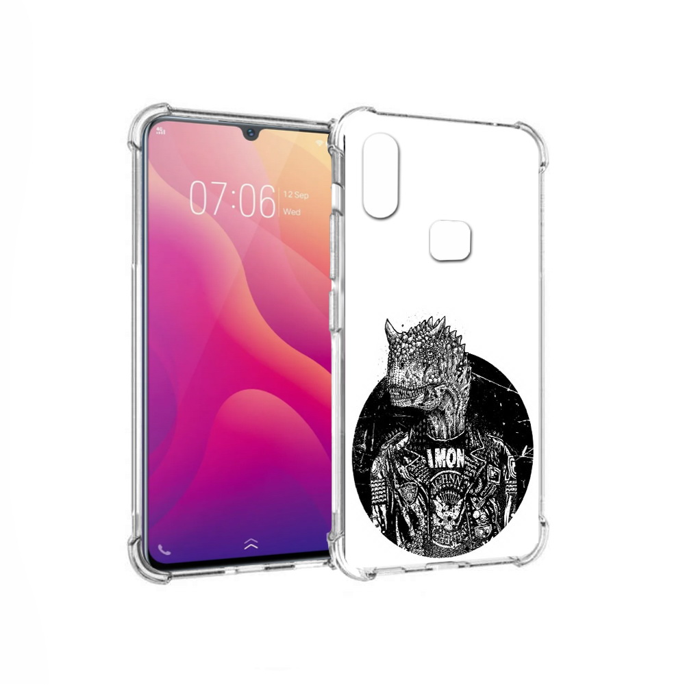 

Чехол MyPads Tocco для Vivo V11i динозавр в куртке (PT119353.424.328), Прозрачный, Tocco