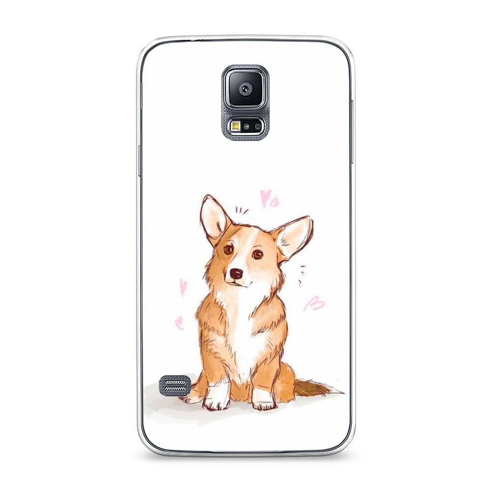 

Чехол Awog на Samsung Galaxy S5 "Корги любовь", Бежевый;белый, 24150-1