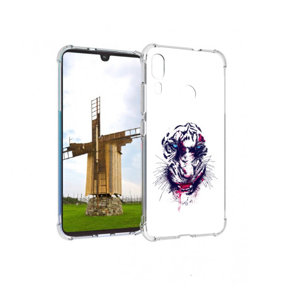 

Чехол MyPads Tocco для Motorola Moto E6 Plus безумный тигр (PT150579.352.228), Прозрачный, Tocco
