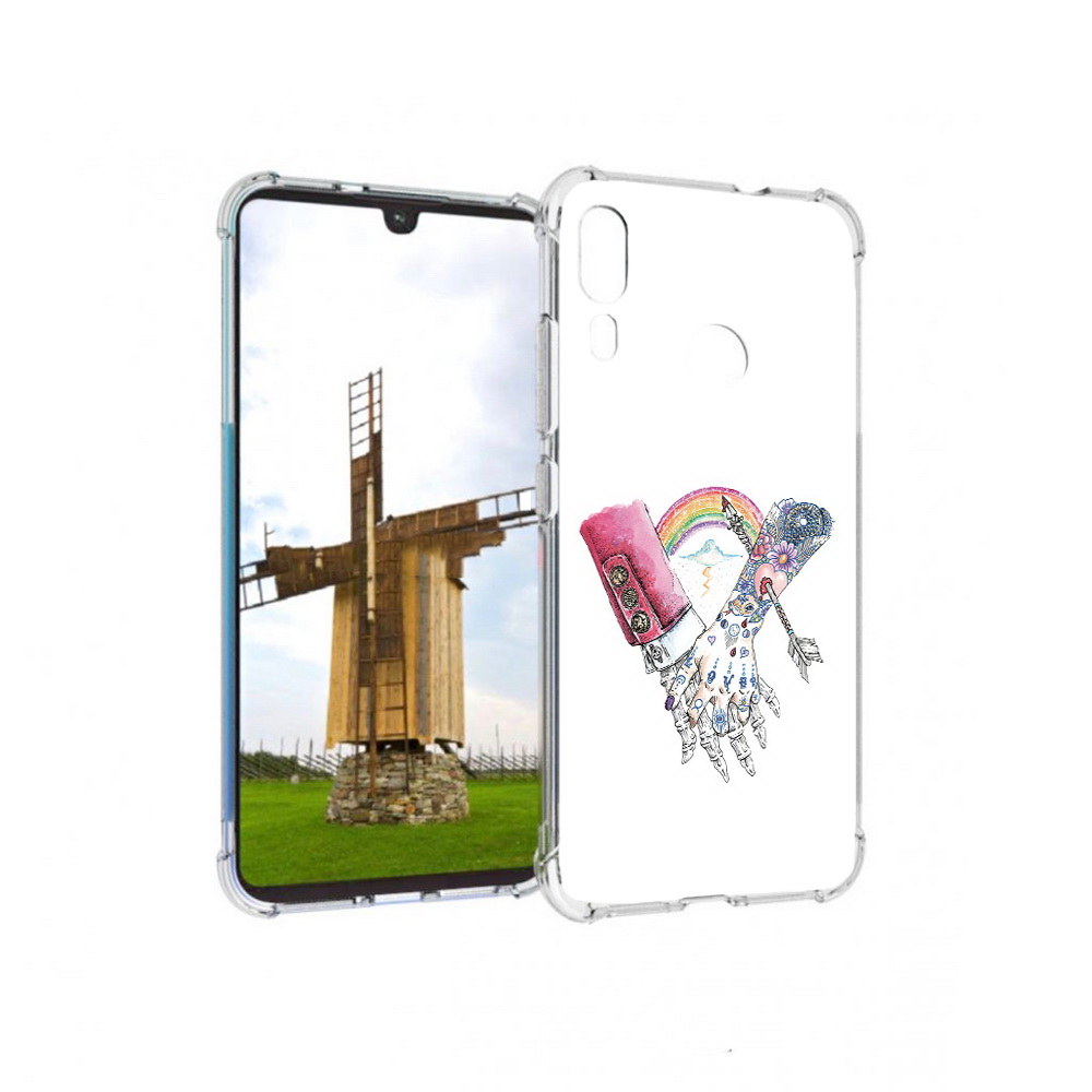 

Чехол MyPads Tocco для Motorola Moto E6 Plus абстракция руки в татуировках, Прозрачный, Tocco