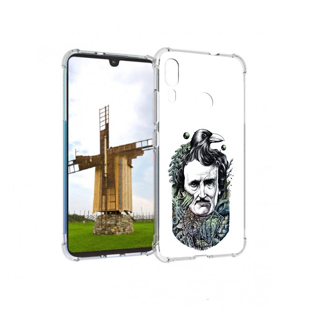 

Чехол MyPads Tocco для Motorola Moto E6 Plus Эдгар Аллан с вороном (PT150579.352.203), Прозрачный, Tocco