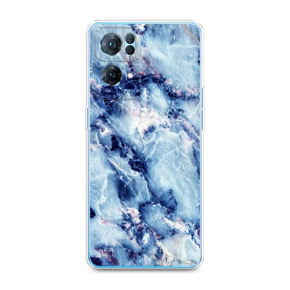 

Чехол на Oppo Reno 7 Pro "Мрамор с синими прожилками", Синий, 258250-3