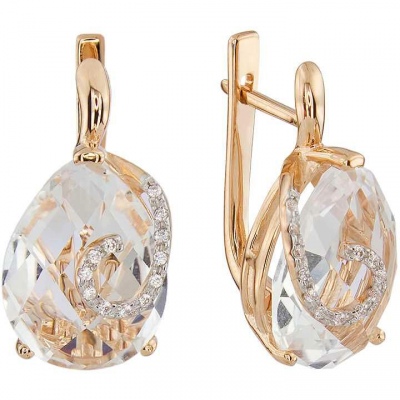 

Серьги из красного золота с фианитом/горным хрусталем ALORIS Серьги 1017ГхКц, Серьги 1017ГхКц