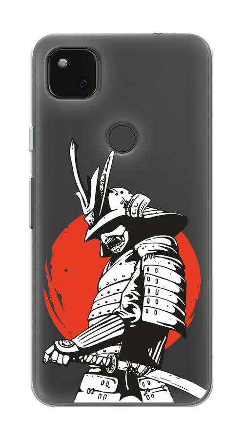 

Чехол на Google Pixel 4A "Самурай с катаной", Черный;красный;белый, 270650-1