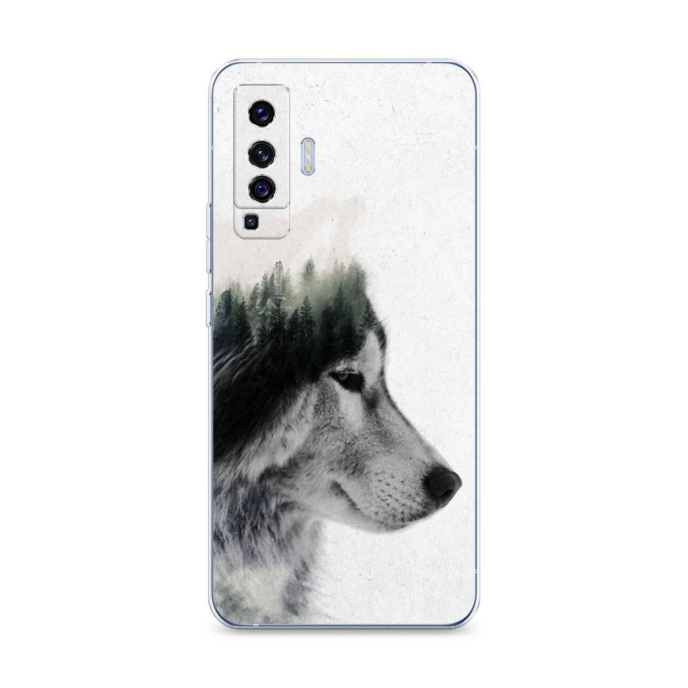

Чехол на Vivo X50 "Волк лес", Серый;белый, 262250-1