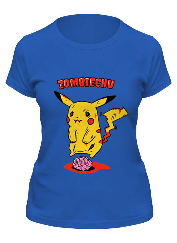 

Футболка женская Printio Zombiechu синяя S, Zombiechu
