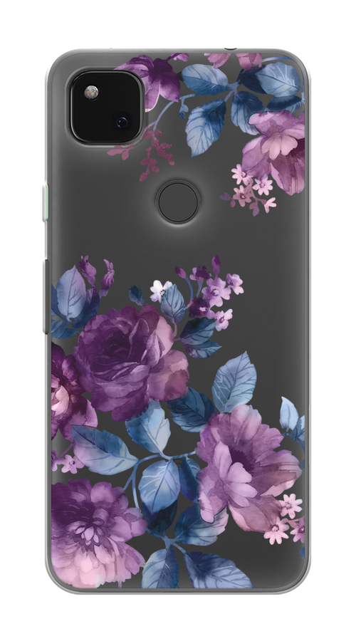 

Чехол на Google Pixel 4A "Purple Blossoms", Синий;фиолетовый, 270650-1