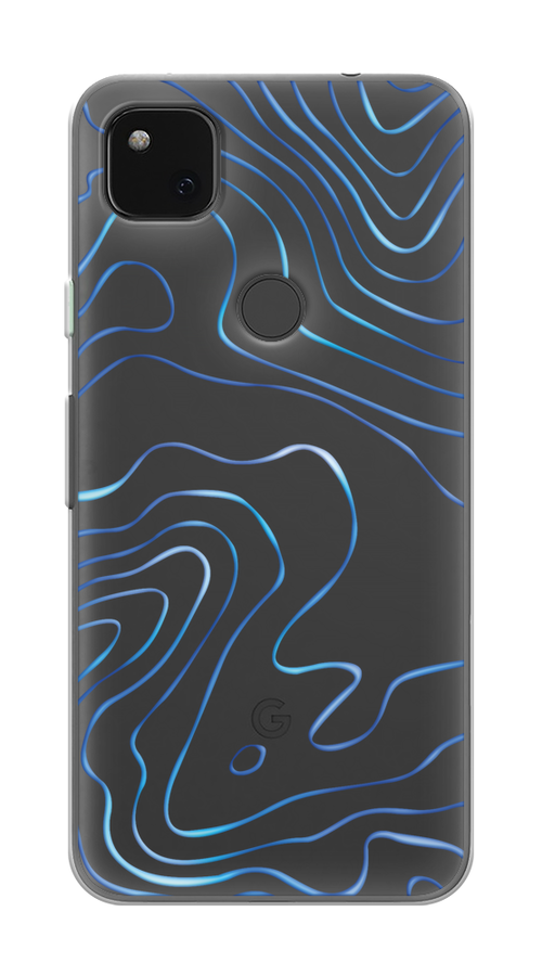 

Чехол на Google Pixel 4A "Blue lines", Прозрачный;синий, 270650-1