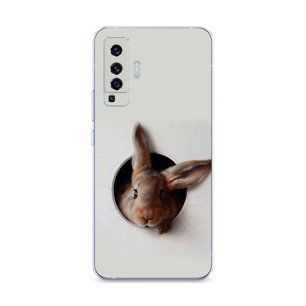 

Чехол на Vivo X50 "Любопытный кролик", Серый;коричневый, 262250-1