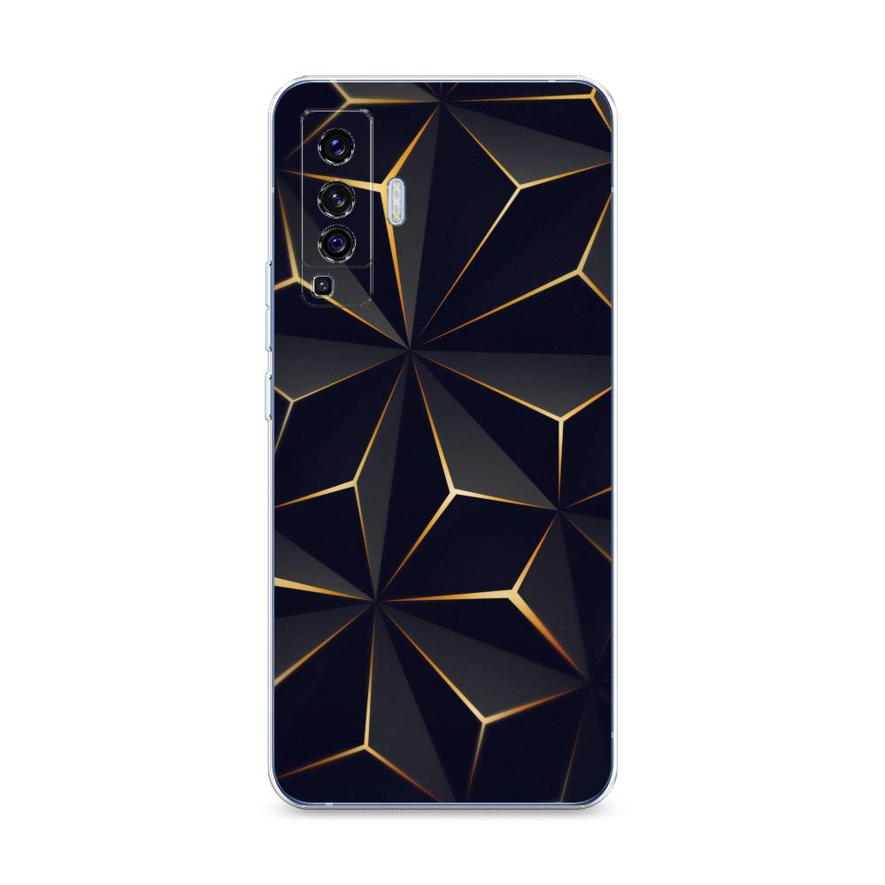 

Чехол на Vivo X50 "Черные полигоны", Золотистый;черный, 262250-3