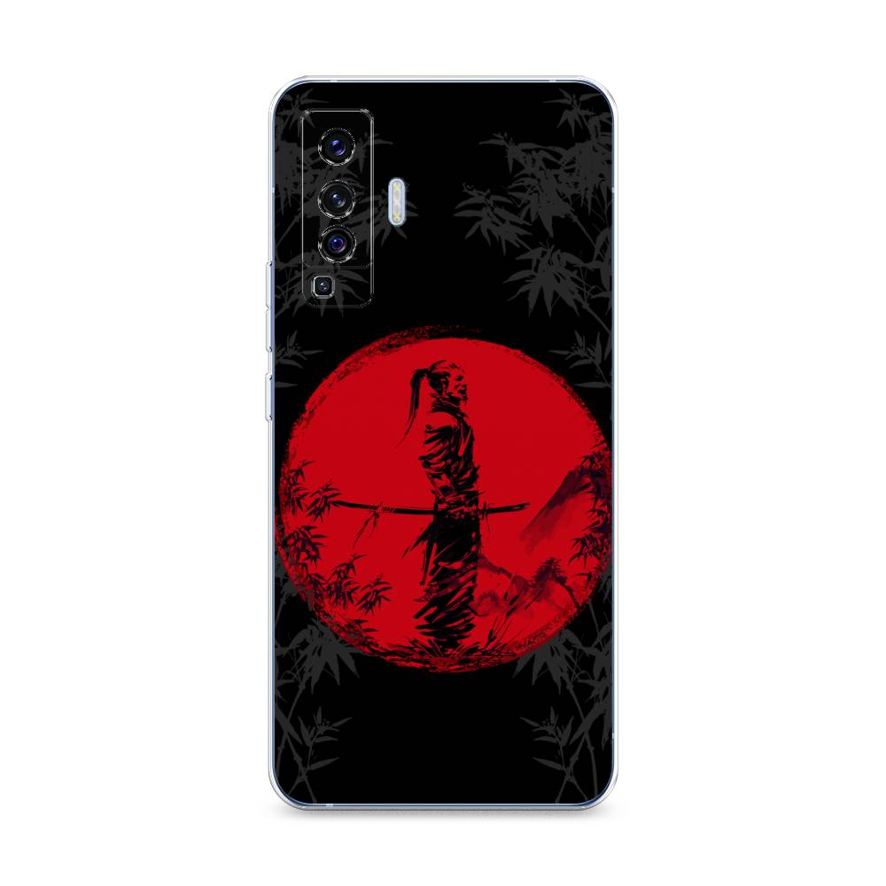 

Чехол на Vivo X50 "Самурай на красном фоне", Черный;красный;серый, 262250-4