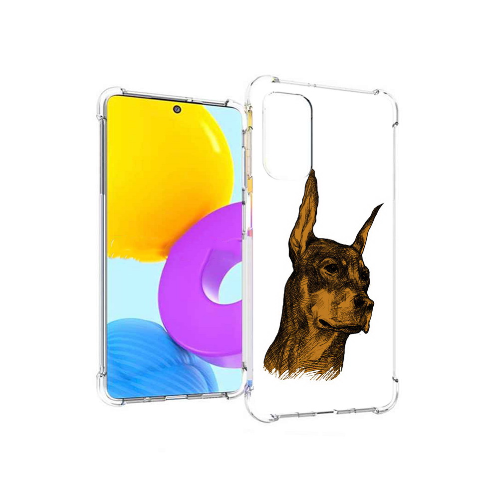 

Чехол MyPads Tocco для Samsung Galaxy M52 5G скетч доберман (PT226932.542.605), Прозрачный, Tocco