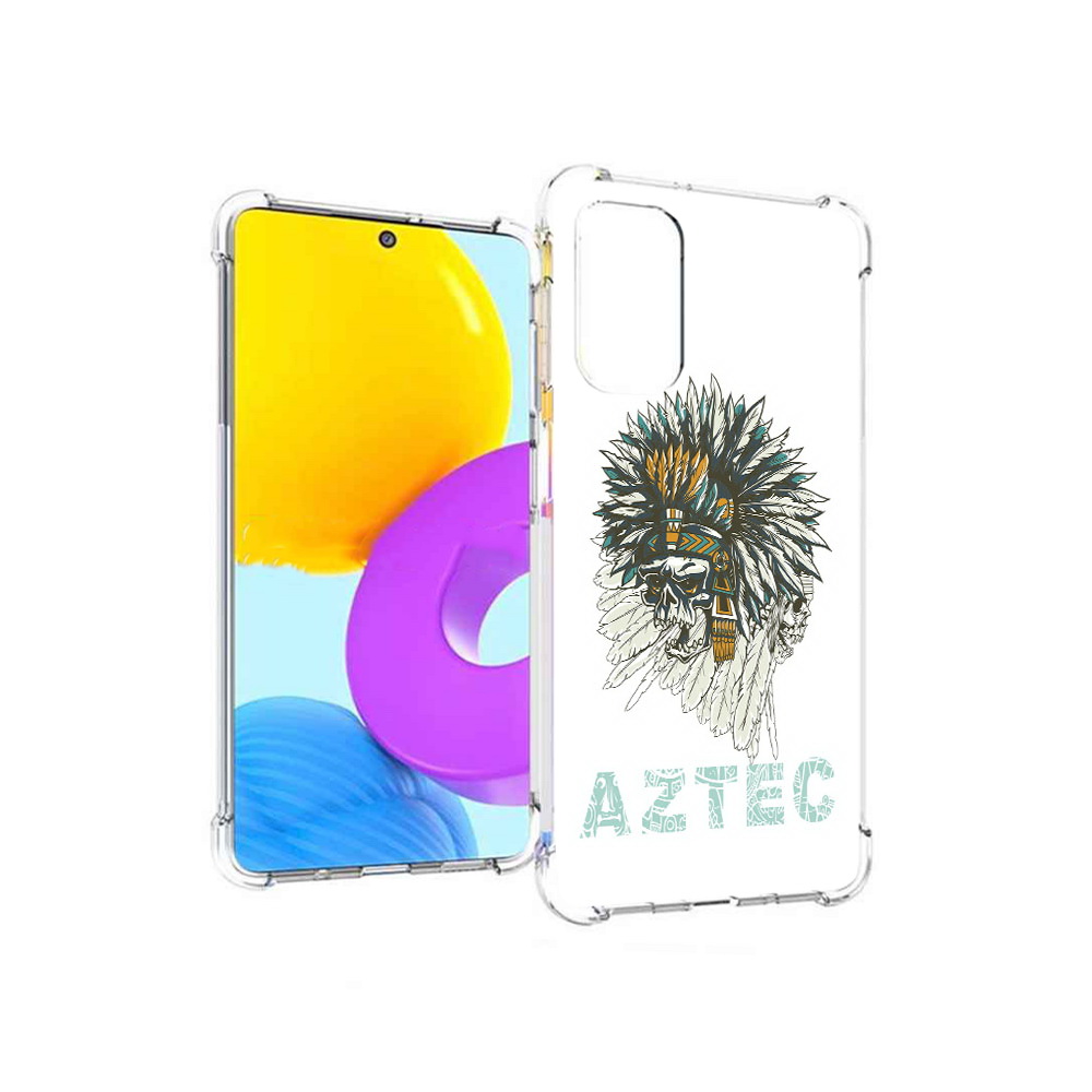 

Чехол MyPads Tocco для Samsung Galaxy M52 5G скелет индеец (PT226932.542.602), Прозрачный, Tocco