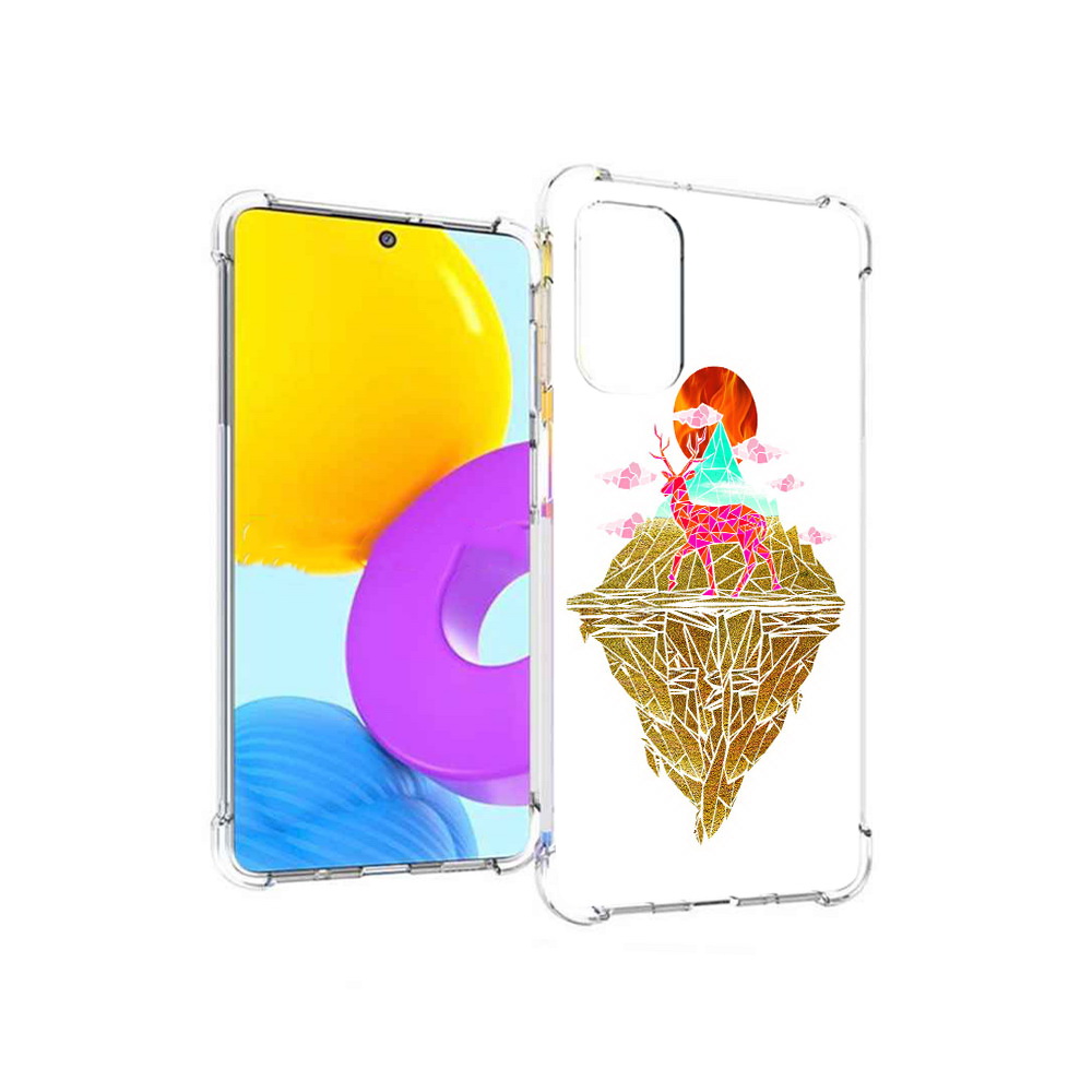 

Чехол MyPads Tocco для Samsung Galaxy M52 5G розовый олень абстракция (PT226932.542.586), Прозрачный, Tocco
