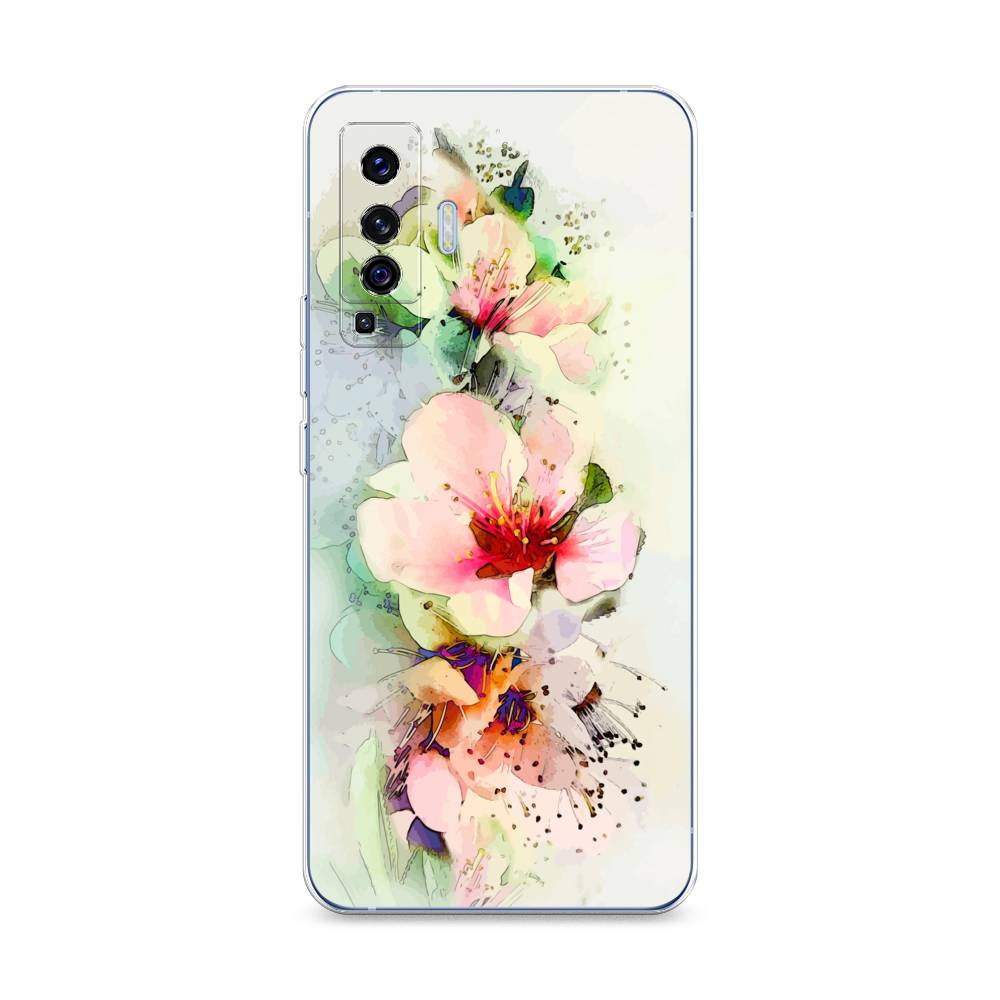 

Чехол на Vivo X50 "Нежные цветы", Зеленый;розовый, 262250-2