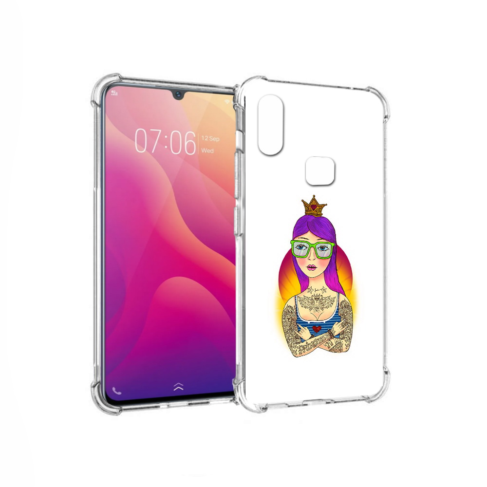 

Чехол MyPads Tocco для Vivo V11i девушка в татуировках с короной (PT119353.424.305), Прозрачный, Tocco