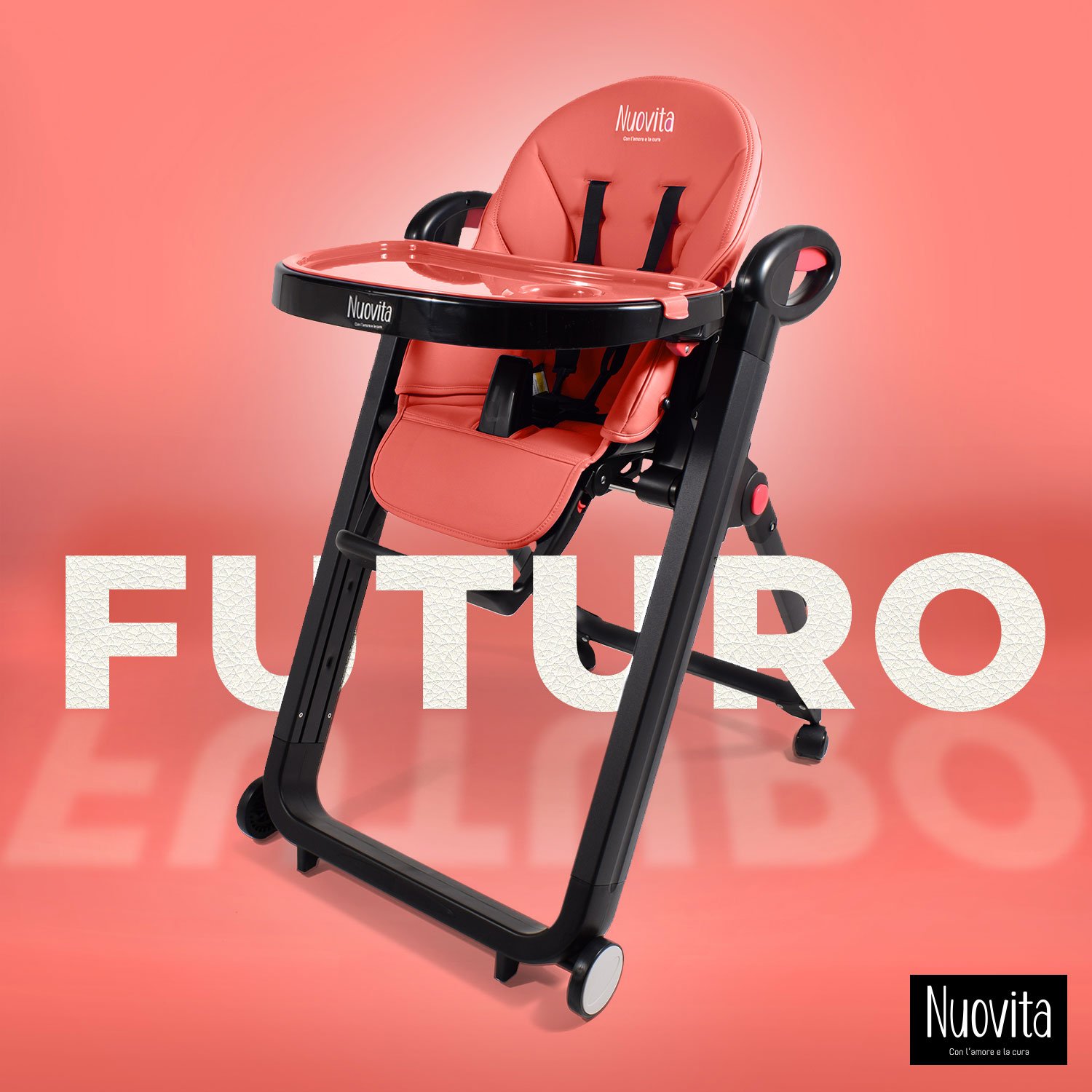 Стульчик для кормления Nuovita Futuro Nero (Corallo/Коралловый) стульчик для кормления nuovita futuro senso nero arancione оранжевый