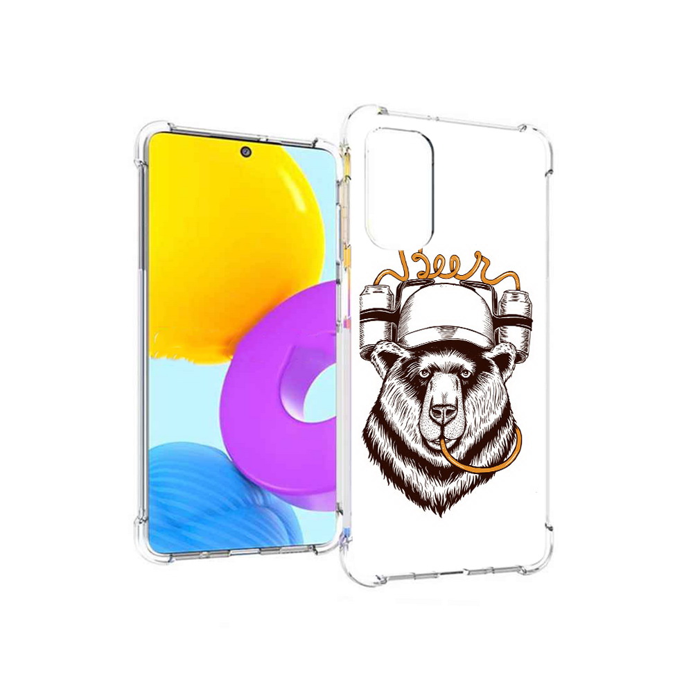 

Чехол MyPads Tocco для Samsung Galaxy M52 5G пивной медведь (PT226932.542.538), Прозрачный, Tocco