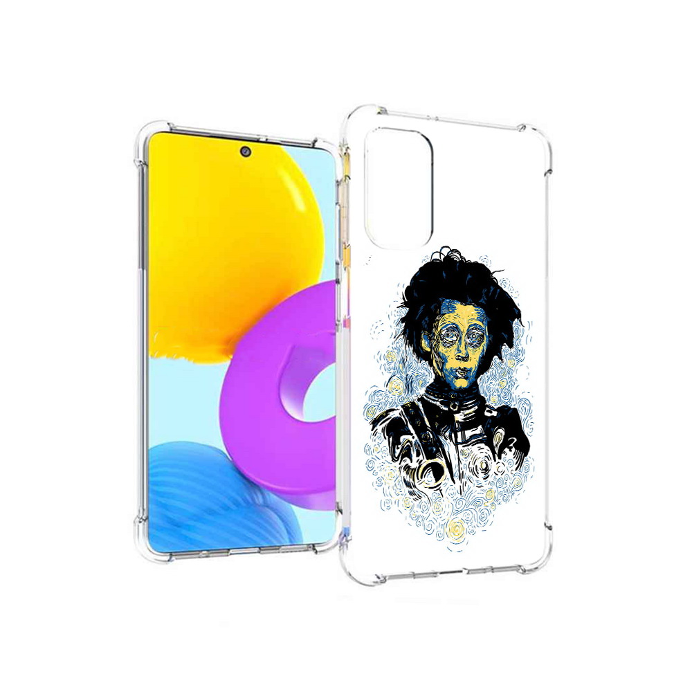 

Чехол MyPads Tocco для Samsung Galaxy M52 5G парень черно-белый абстракция, Прозрачный, Tocco