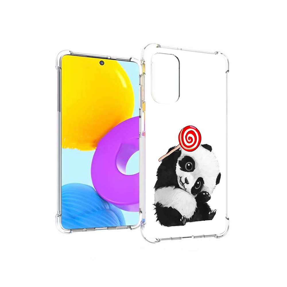 

Чехол MyPads Tocco для Samsung Galaxy M52 5G панда с леденцом (PT226932.542.534), Прозрачный, Tocco