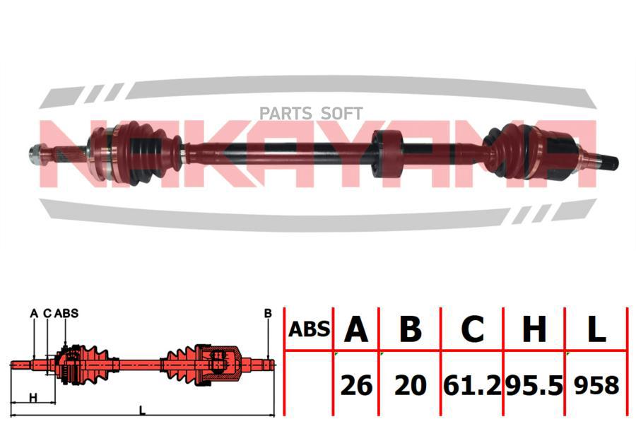 

Вал Приводной, Передний Правый Toyota Avensis (Zrt27, Adt27) 1.6, 1.8