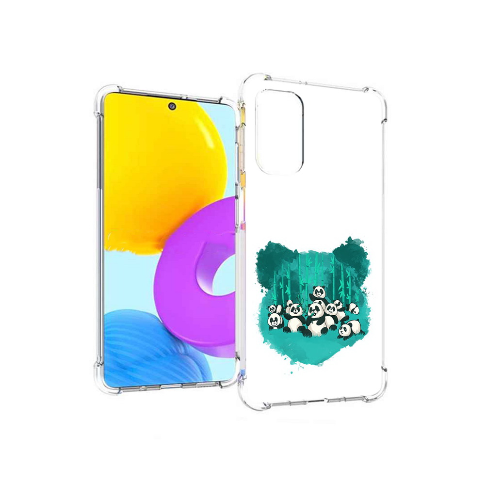 

Чехол MyPads Tocco для Samsung Galaxy M52 5G нарисованные панды (PT226932.542.508), Прозрачный, Tocco