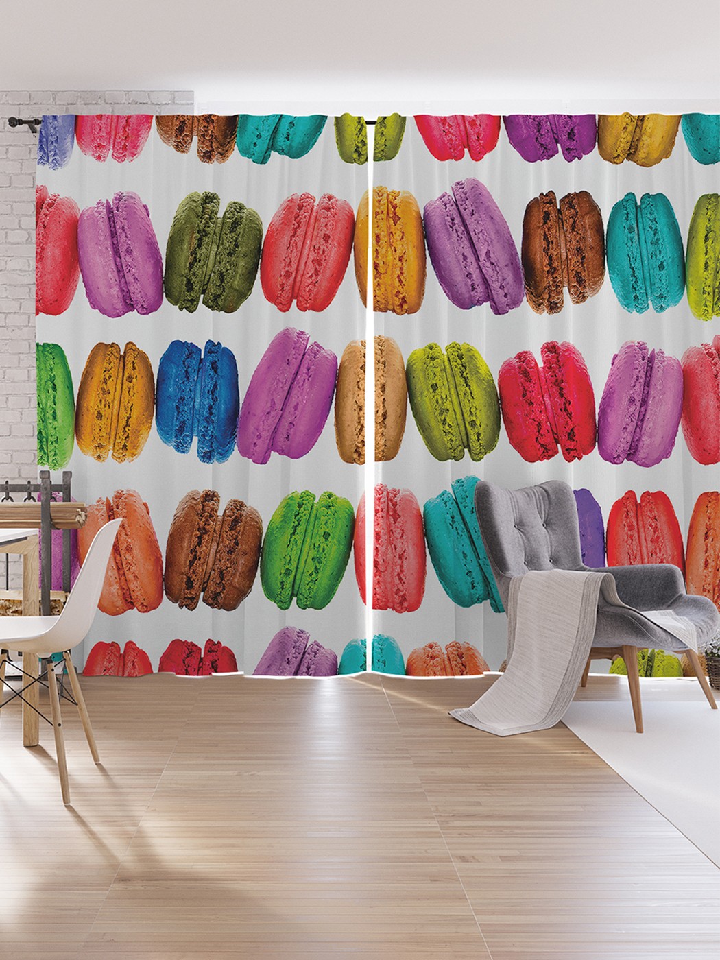 

Шторы под лён JoyArty "Французские пирожные", серия Oxford DeLux, 340х265 см, Французские пирожные