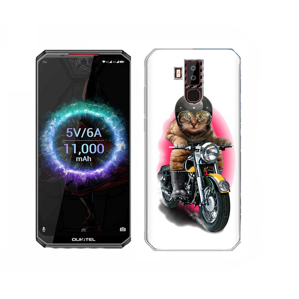 

Чехол MyPads Tocco для Oukitel K13 Pro мото-кот, Прозрачный, Tocco