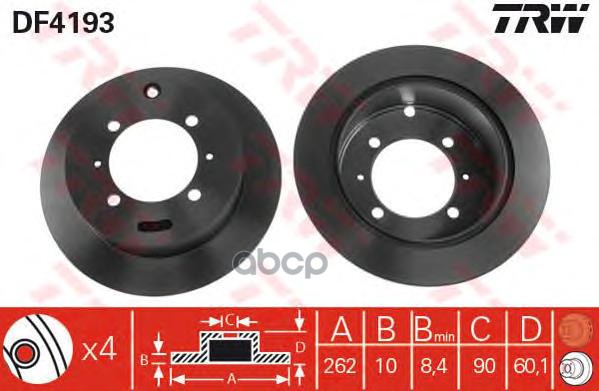 Диск тормозной задн hyundai: santamo 99-, kia: joice 00-, mitsubishi: galant v 92-96, ga 100056953483