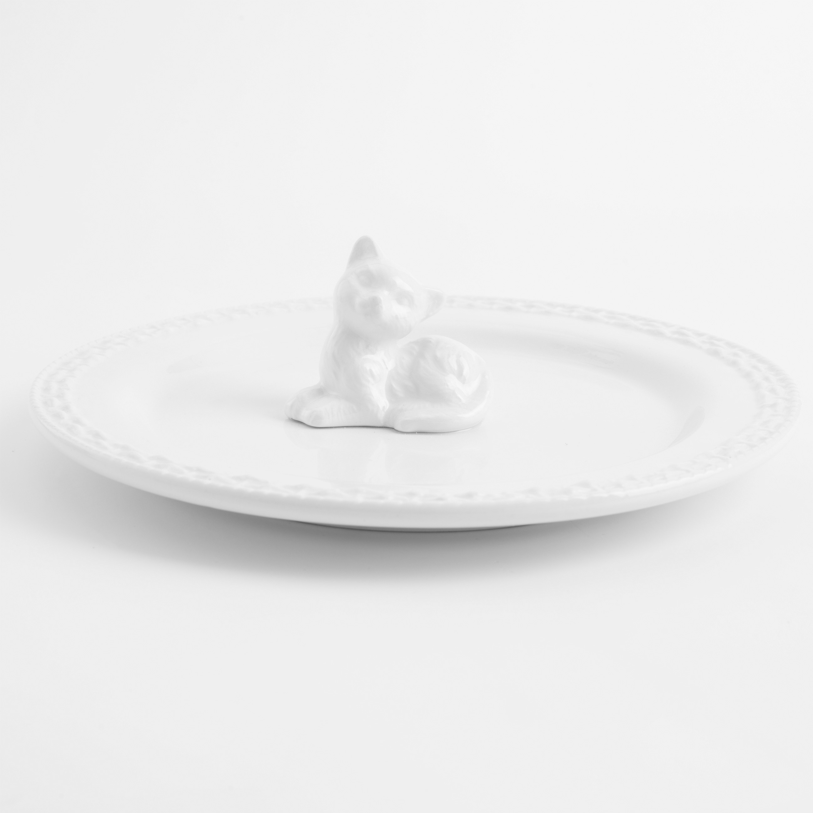 

Блюдо, 20 см, керамика, белое, Кот, Kitten
