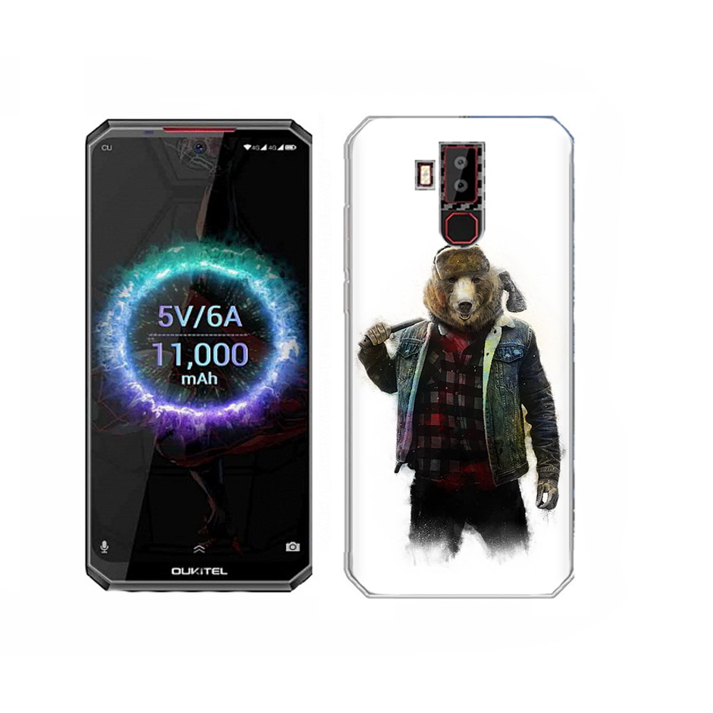 

Чехол MyPads Tocco для Oukitel K13 Pro медведь с топором, Прозрачный, Tocco