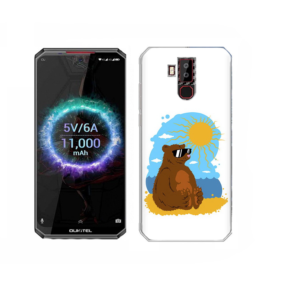 

Чехол MyPads Tocco для Oukitel K13 Pro медведь на чиле, Прозрачный, Tocco