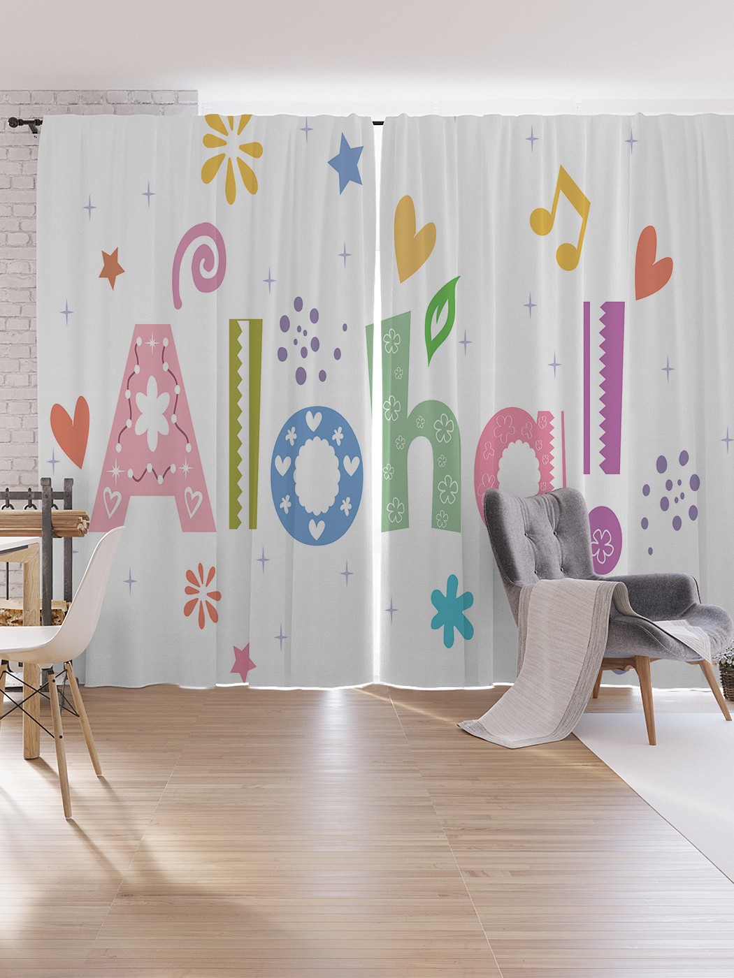 

Шторы под лён JoyArty "Гавайское Алоха", серия Oxford DeLux, 340х265 см, Гавайское Алоха