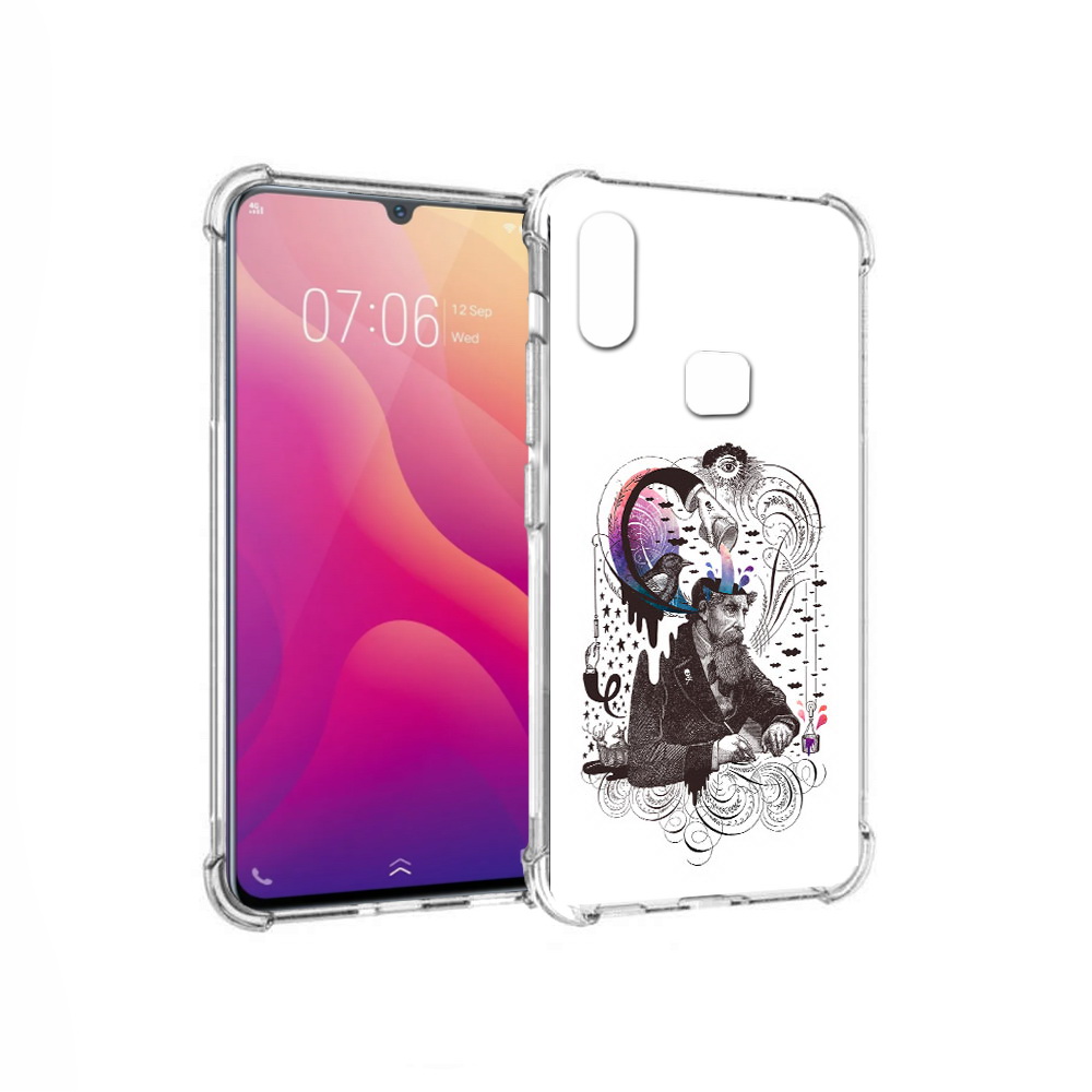 

Чехол MyPads Tocco для Vivo V11i абстракция думающий мужчина (PT119353.424.210), Прозрачный, Tocco