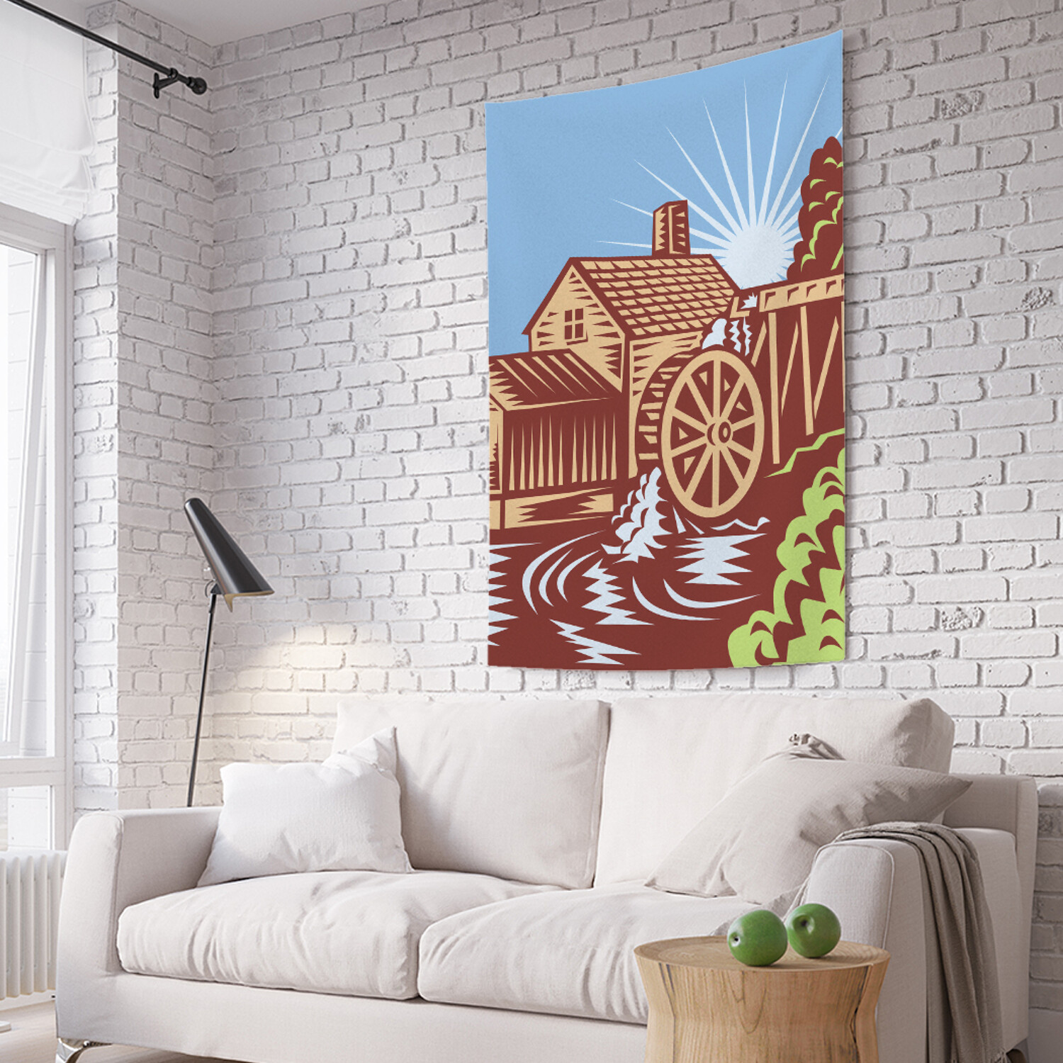 

Вертикальное фотопанно на стену JoyArty Водяная мельница 150x200 см, Водяная мельница