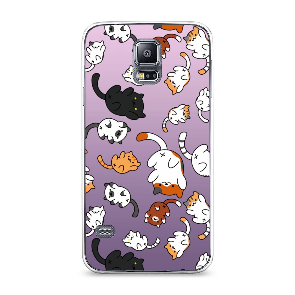 

Чехол Awog на Samsung Galaxy S5 "Котопад", Фиолетовый;белый, 24150-7
