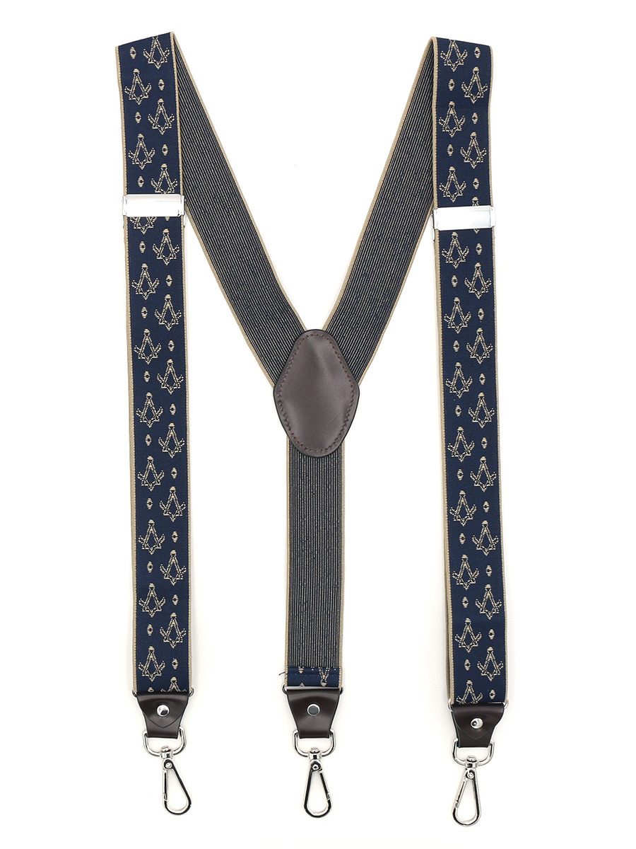 Подтяжки унисекс GENTLETEAM Suspenders-4 синие/бежевые