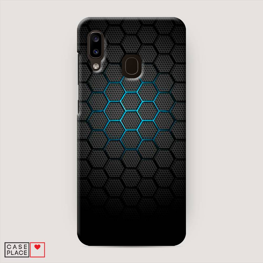 фото Пластиковый чехол "бирюзовые соты" на samsung galaxy a30 awog
