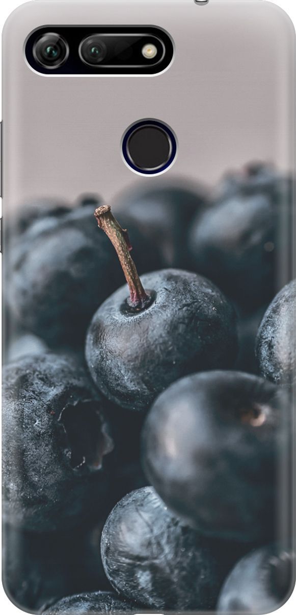 

Силиконовый чехол на Honor View 20 (V20) с принтом "Голубика", Розовый;черный, 6452