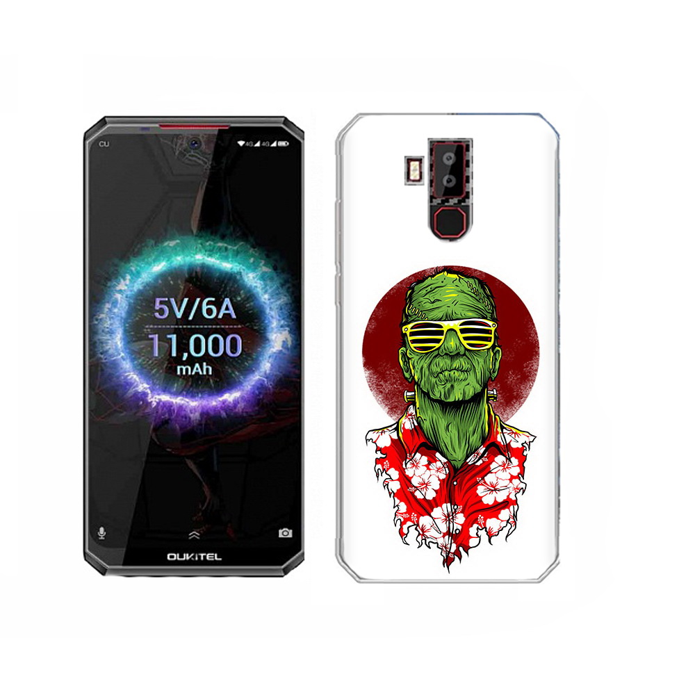 

Чехол MyPads Tocco для Oukitel K13 Pro крутой зеленый мужчина в очках, Прозрачный, Tocco