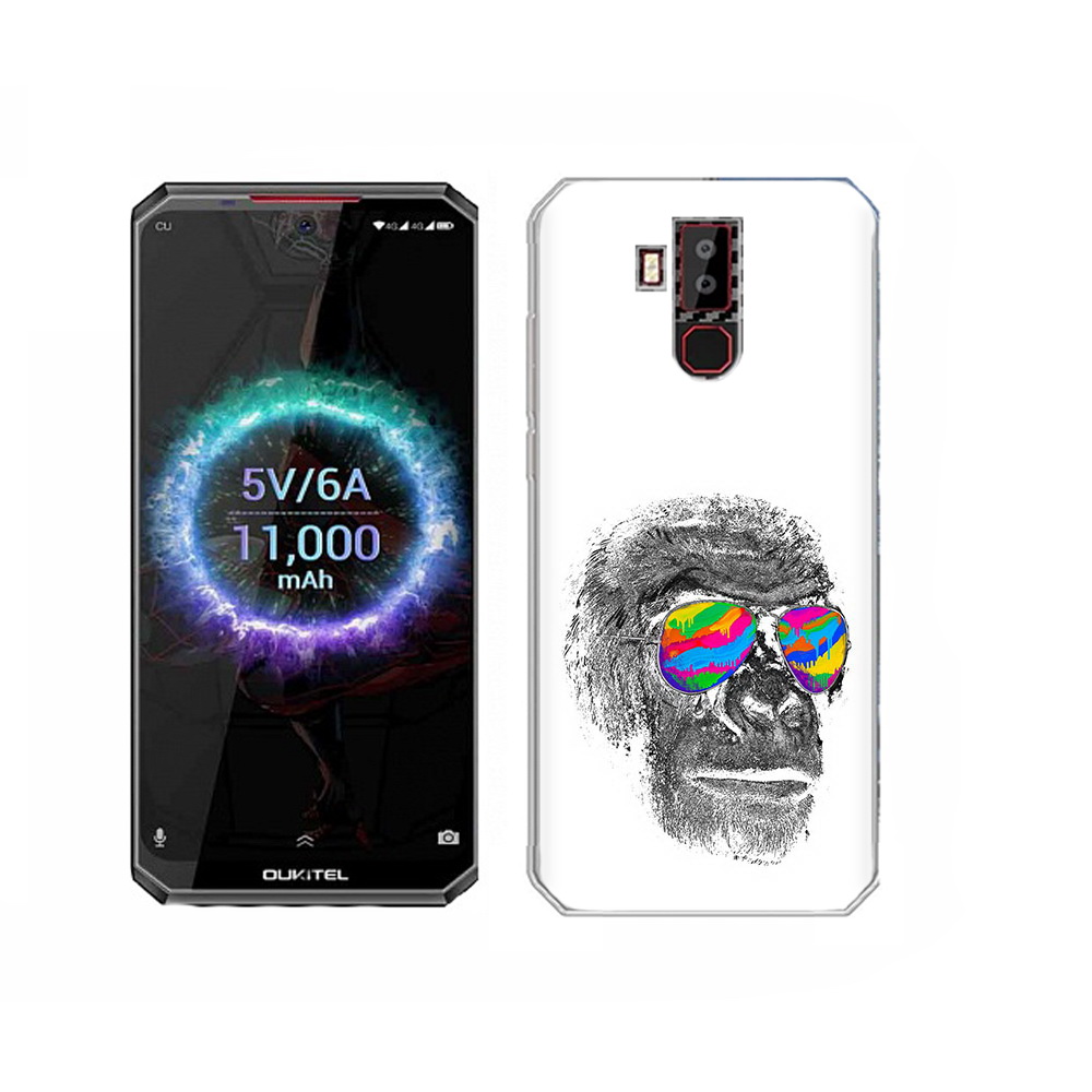 

Чехол MyPads Tocco для Oukitel K13 Pro крутая обезьяна в очках, Прозрачный, Tocco