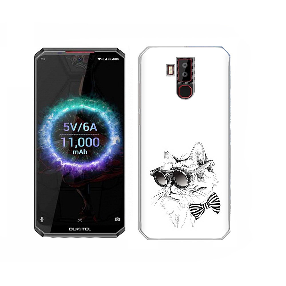 Чехол MyPads Tocco для Oukitel K13 Pro крутая кошка в очках