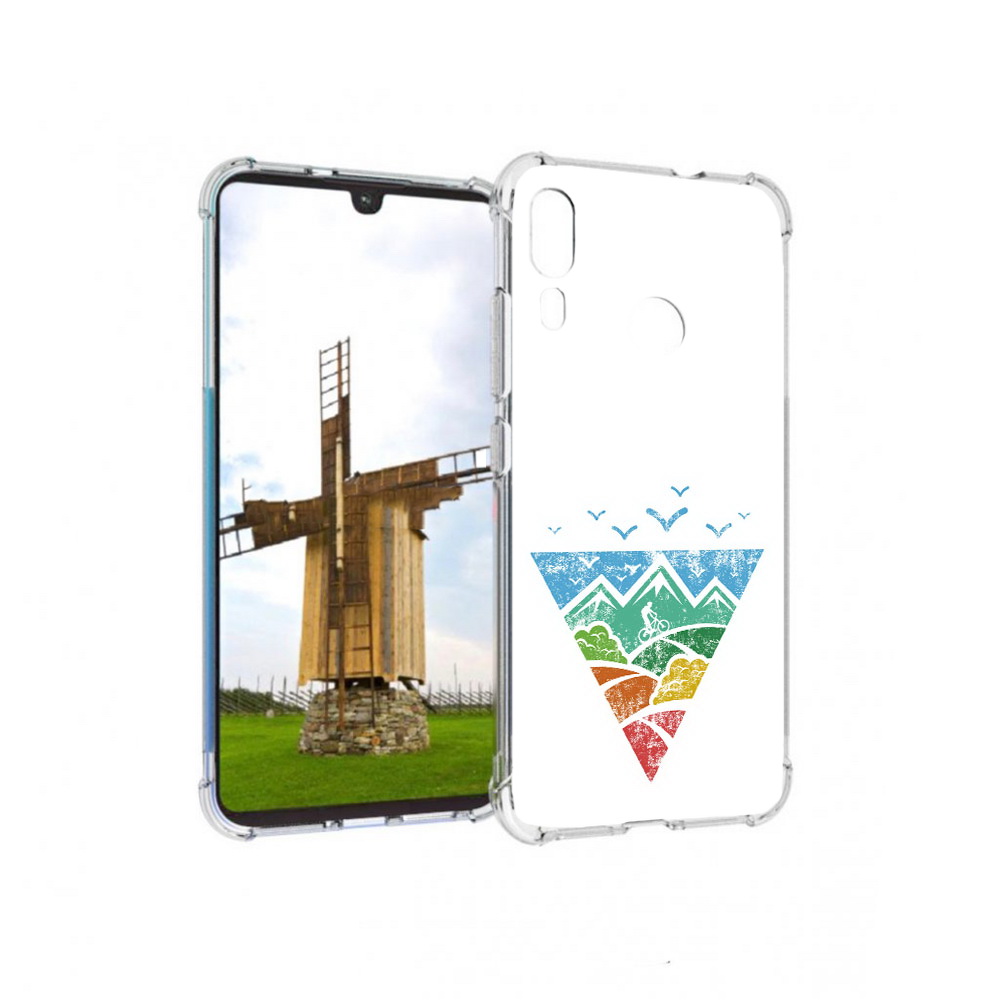 

Чехол MyPads Tocco для Motorola Moto E6 Plus Лес земля море чайки (PT150579.352.105), Прозрачный, Tocco
